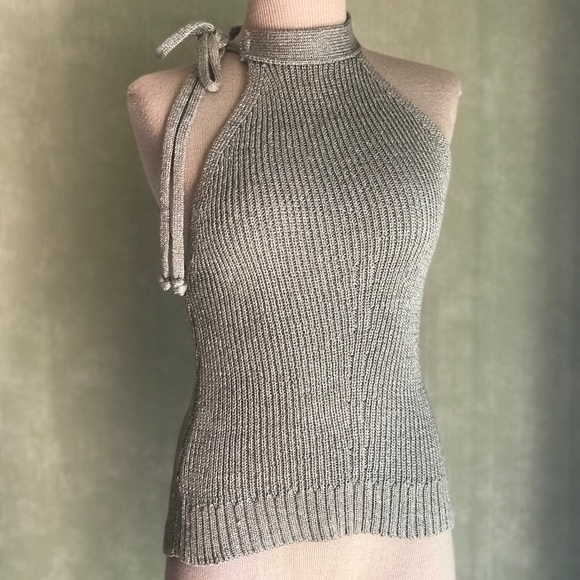 SOLD Zara Knit Tie Neck  Halter - Picture 2 of 8